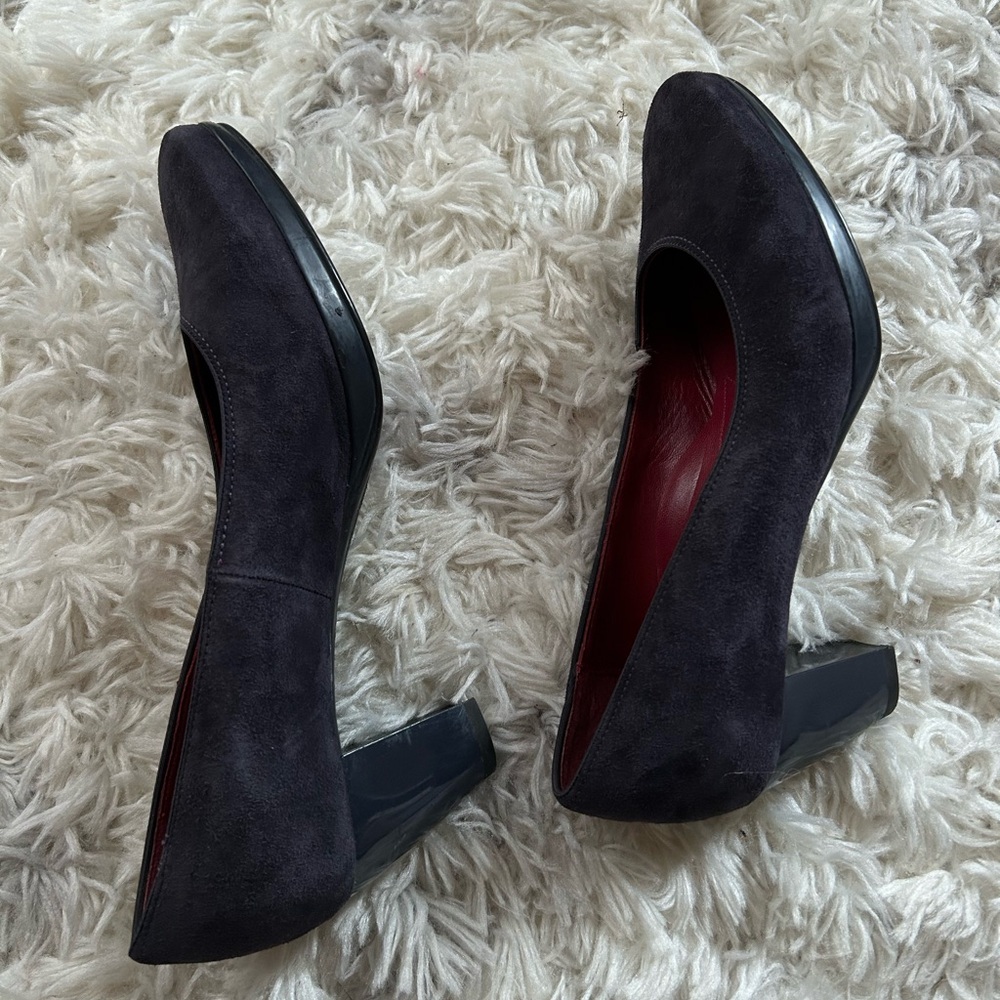 ☀️3/$25 Ara purple suede heels pumps 8 block